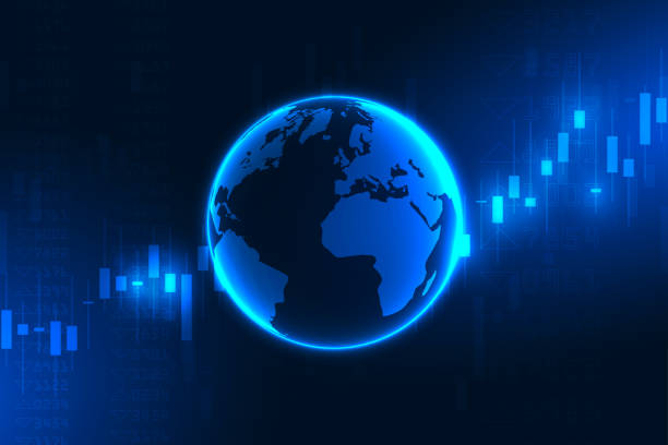 istock Stock market graph or forex trading chart for business and financial concepts, reports and investment on blue background . Vector illustration 1066572792