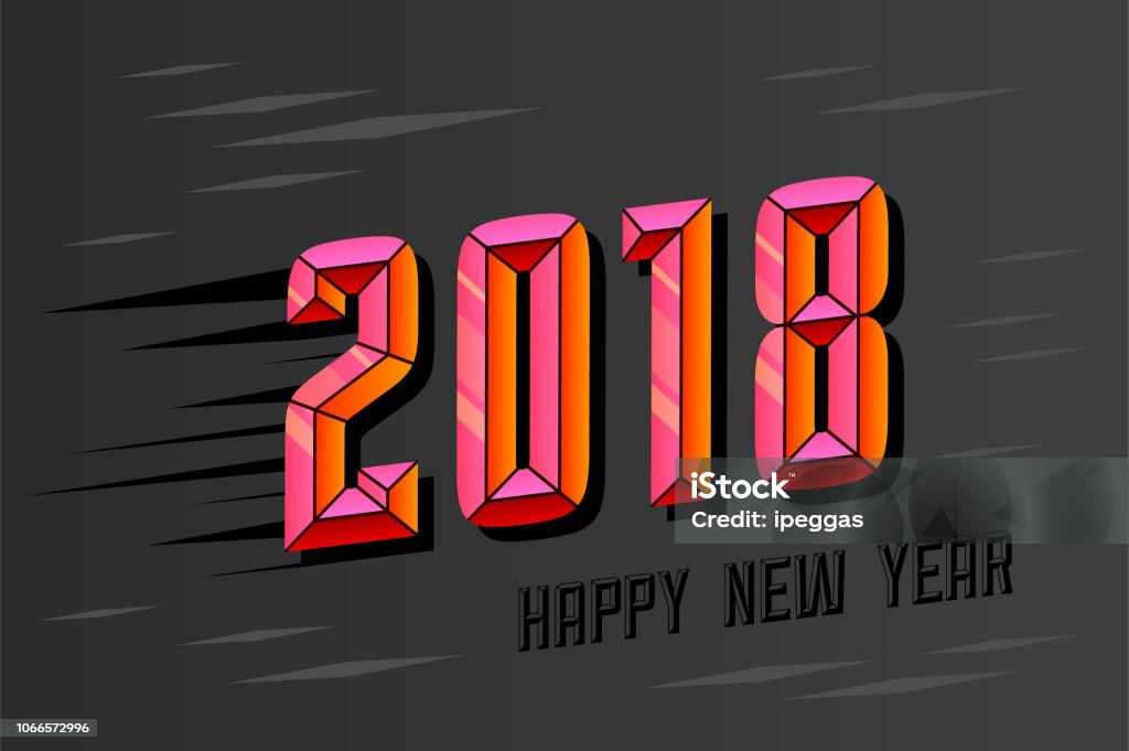 2018 Vector Vector 2018 Text Design With Motion Effect For Presentations Flyers ...