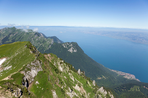 Lake Geneva seen from le Grammont mountain (Switzerland)
