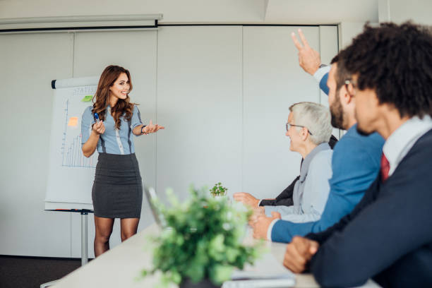 istock Business woman at work presentation 1066581514