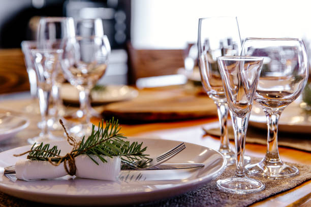 istock Table served for Christmas dinner, new year 2019 1066581772
