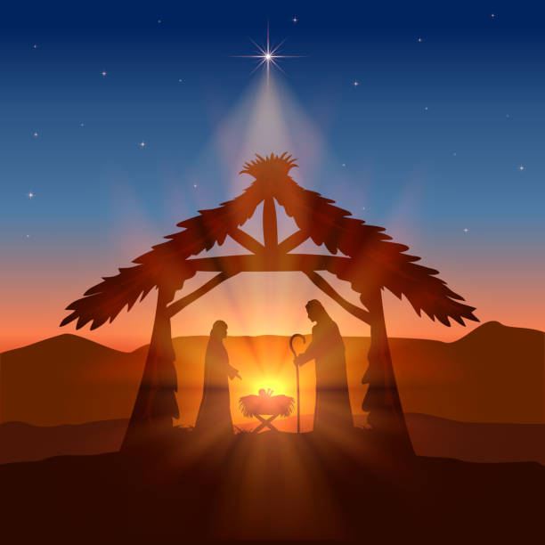 istock Christian Christmas with Birth of Jesus and Star 1066584968