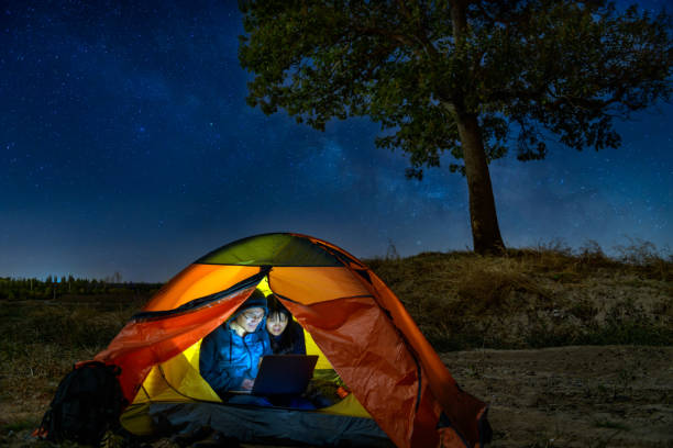 istock Lovers in tents under the milky way 1066591192
