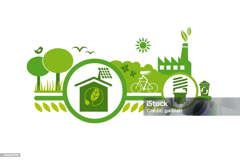 Ecologic concept 6 Vector illustration representing different ecologic concepts. Environmental Conservation stock vector