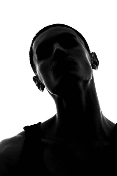 istock black and white men's silhouette beauty portrait 1066603094