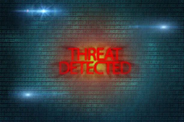Photo of Threat detected sign. Virus attack. Computer spyware.