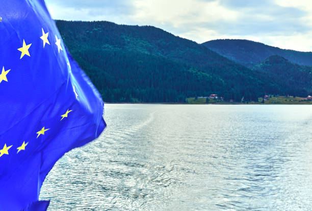 European Union flag waving