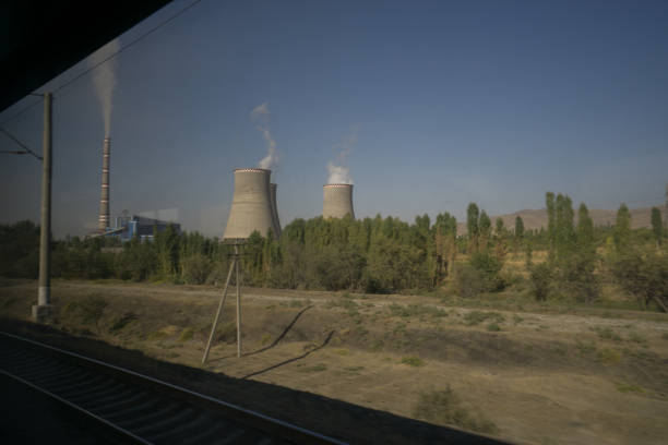 Turakurgan thermal power plant  in Uzbekistan's Namangan region stock photo