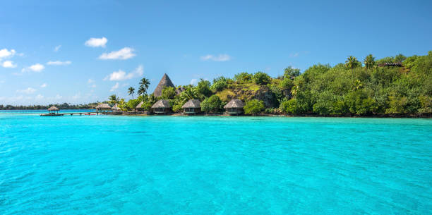 istock Bora Bora bungalow village 1066613092