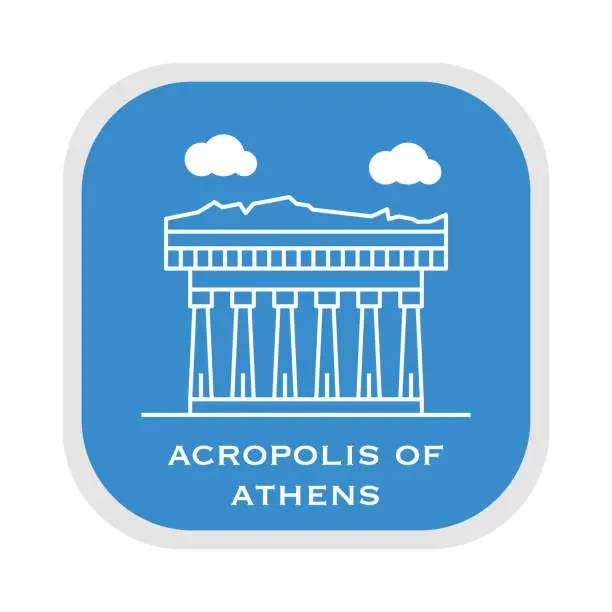Vector illustration of Acropolis Of Athens Icon Concept