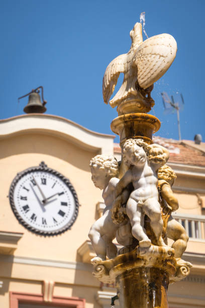statue Plaza de la Constitucion Malaga stock photo