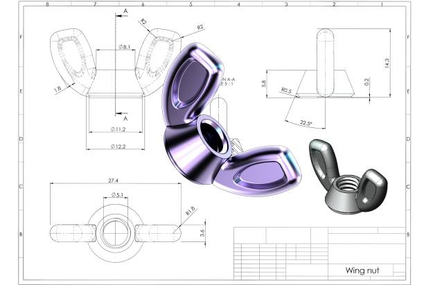 윙 너트의 3d 그림 - nut blueprint work tool construction 뉴스 사진 이미지