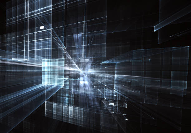 istock Abstract 3D fractal background, texture. Virtual Neon City 1066626474