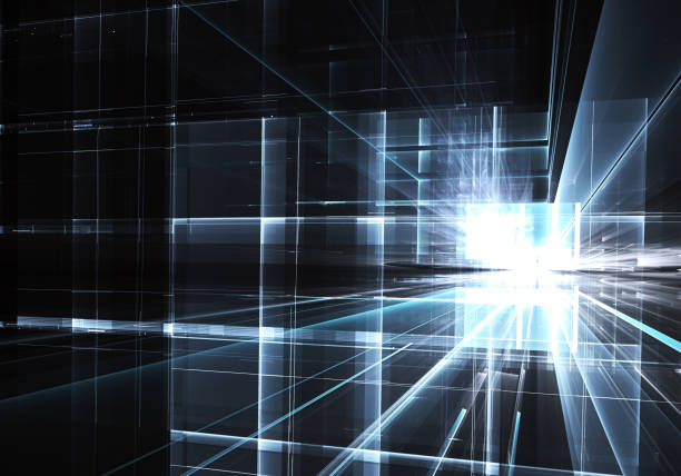 istock Abstract 3D fractal background, texture. Virtual Neon City 1066626596