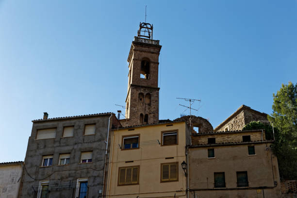 tower of the cathedral in old Suria stock photo