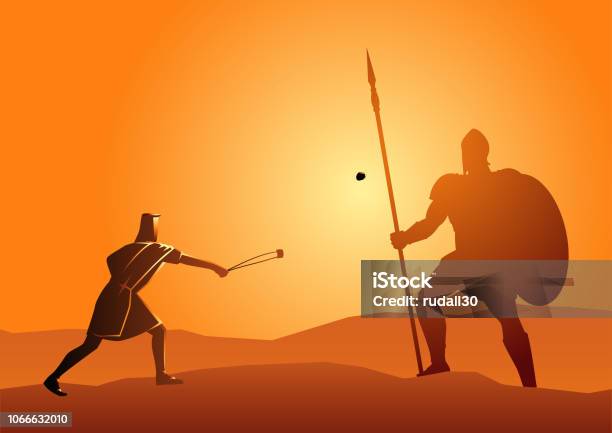 David And Goliath Stock Illustration - Download Image Now - Goliath - Warrior, Bible, Storytelling