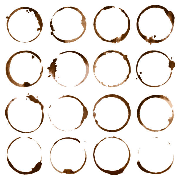 istock Coffee stains. Dirty cup splash ring stain or coffee stamp isolated illustration 1066636092