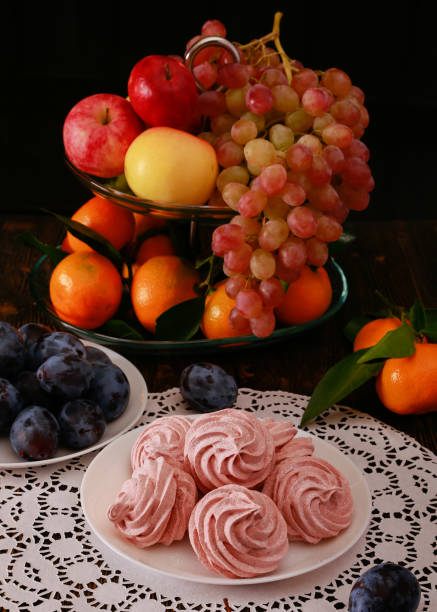 Pink homemade zephyr or marshmallow