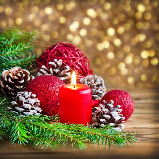 istock Christmas  decorations and candle 1066649994
