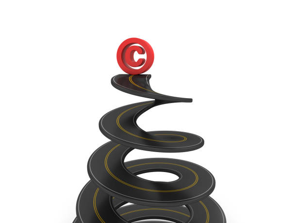 istock Spiral Road with Copyright Symbol - 3D Rendering 1066650812