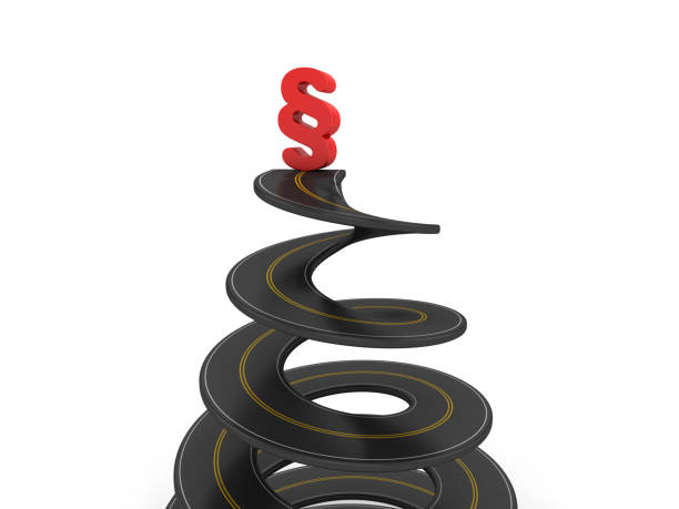 istock Spiral Road with Paragraph Symbol - 3D Rendering 1066650832