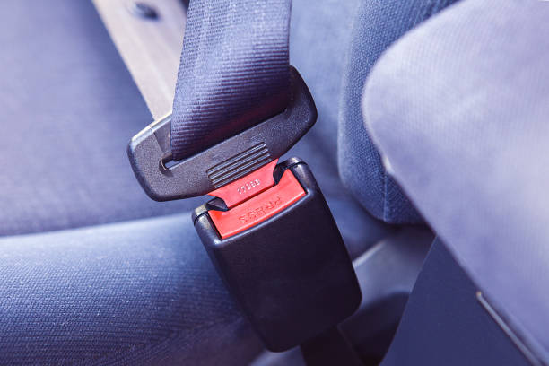 istock Closeup automobile safety belt. 1066653052