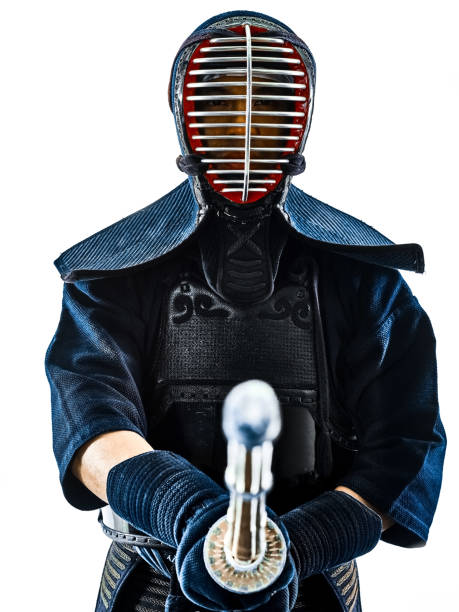 istock Kendo martial arts fighters man silhouette isolated white bacgro 1066653230