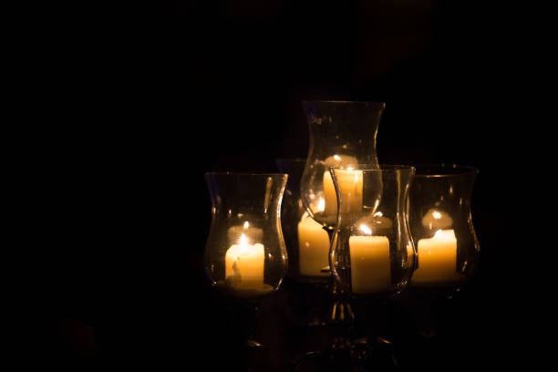 istock Moody, Romantic, Mysterious Glowing Candles Candelabra 1066653232