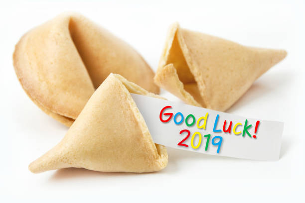 ¡buena suerte!  2019 - luck fortune telling cookie fortune cookie fotografías e imágenes de stock