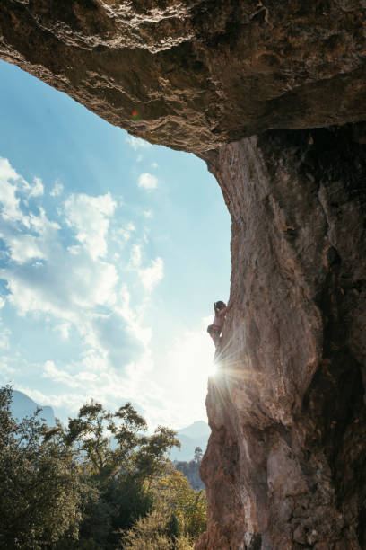 Young Woman Rock Climber