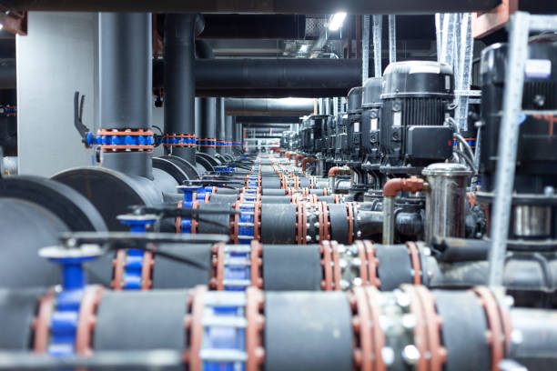 istock Industrial pump and industrial pipes 1066662156