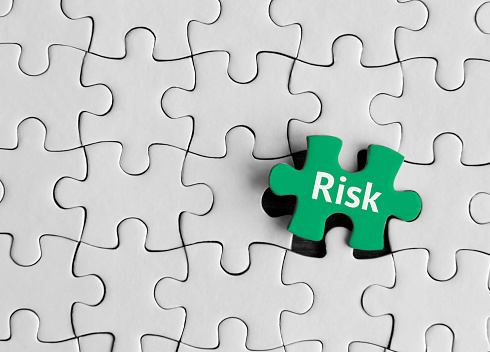 Puzzle pieces with word 'Risk’.