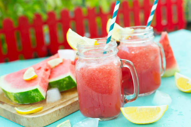 istock Watermelon and watermelon juice 1066680334