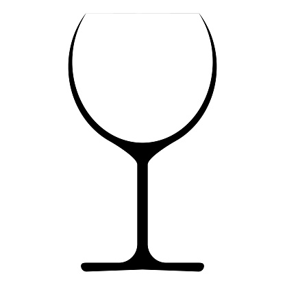Wine glass icon symbol, vector logo wine glass for wine bar party