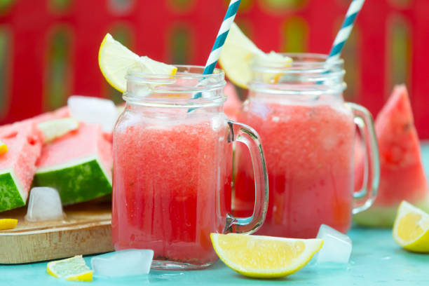 istock Watermelon and watermelon juice 1066680728