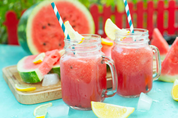 istock Watermelon and watermelon juice 1066680860