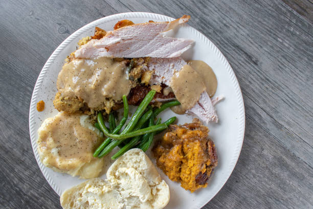 istock Thanksgiving or Christmas plate with turkey 1066685630