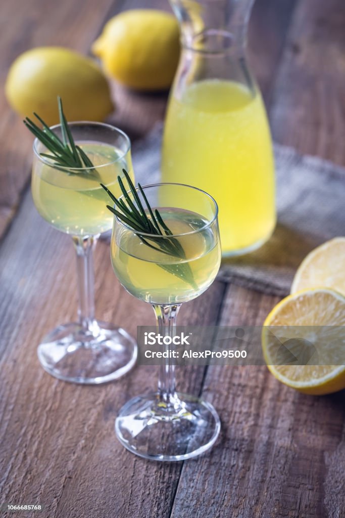 Glasses Of Limoncello Stock Photo - Download Image Now - Limoncello,  Prosecco, Alcohol - Drink - iStock