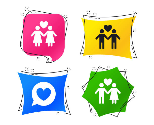 istock Couple love icon. Lesbian and Gay lovers signs. Vector 1066691260