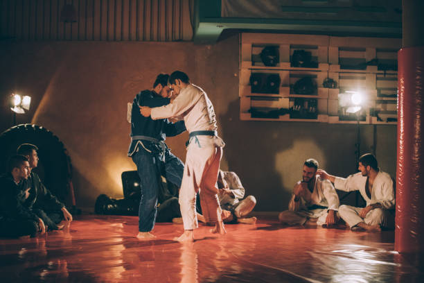 istock Jujitsu fighters in the gym 1066700706