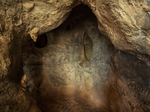 small grotto cave with textured walls