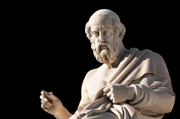 classic statues Plato close up stock photo