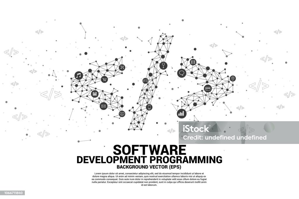 Vector Polygon Software Development Programming Tag With Dot Connect ...