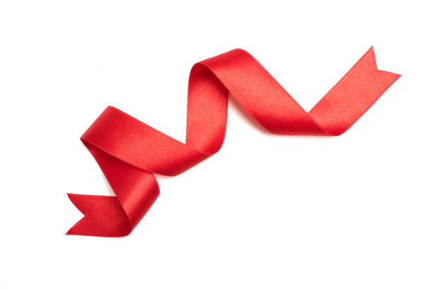 istock Red ribbon border isolated on white background 1066725112
