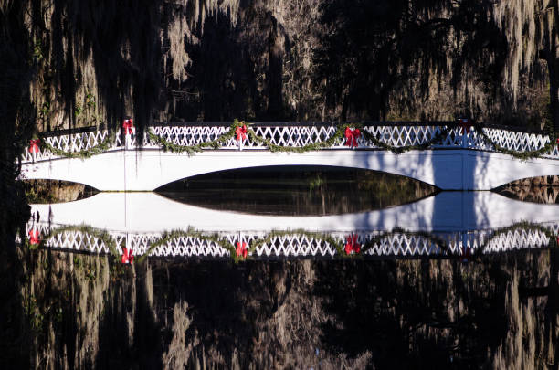 perspective view of young woman walking on bridge at a spring afternoon,china.