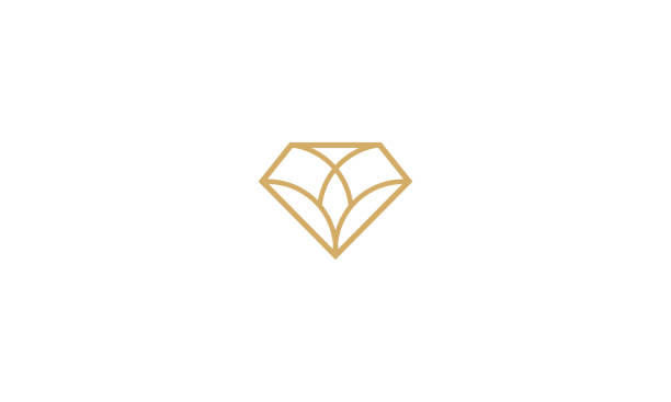ilustrações, clipart, desenhos animados e ícones de ícone de losango linha arte logo vector - diamante