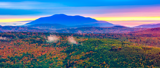 New England Autumn Foliage in the Green Mountains of Vermont. My Ascutney