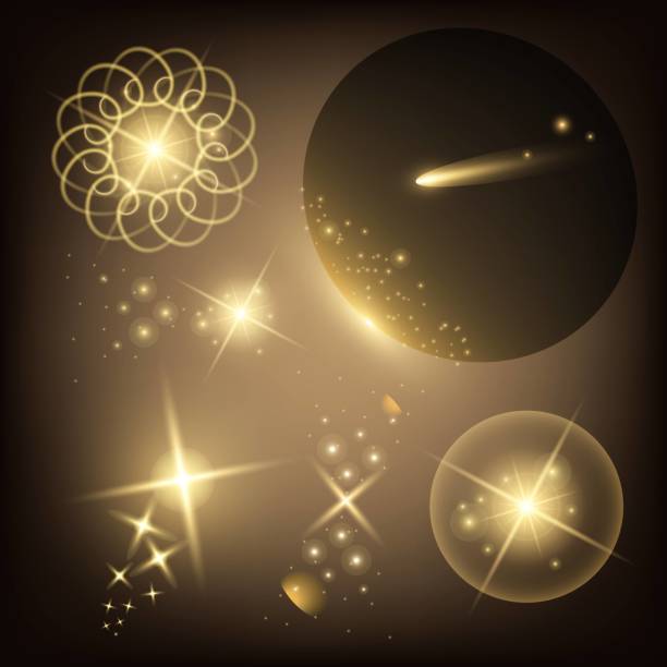 istock Creative concept Vector set of glow light effect stars bursts with sparkles isolated on black background. For illustration template art design, banner for Christmas celebrate, magic flash energy ray 1066758258