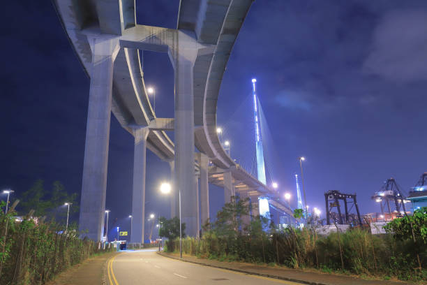 istock a night view of Stonecutter bridge hk 1066769100
