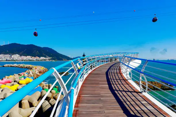 Busan Songdo Skywalk, the longest skywalk on the water in South Korea.